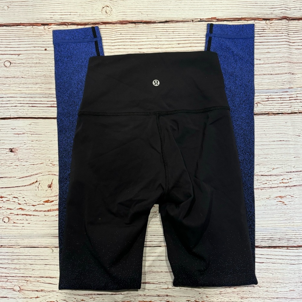 Lululemon Wunder Under Tight 28" Ombre Speckle Jacquard Luon Black Blazer Blue 2 - Picture 7 of 10
